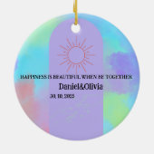 Tief Lila weiche Schicht Keramik Ornament (Hinten)