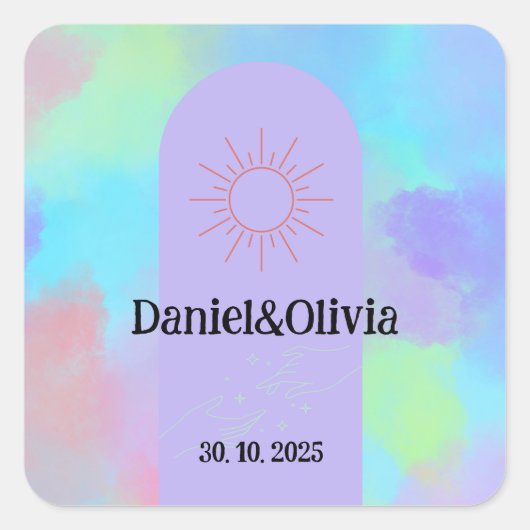 Tief Lila weiche Schicht Quadratischer Aufkleber (Vorderseite)