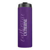 Tief Lila Weiß Elegant Minimal individuell angepas Thermosbecher (Vorderseite)