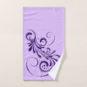 Tief lila weißer Swirl und Lavendeluntergrund Badhandtuch Set (Handtuch)