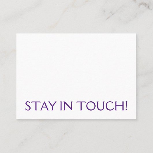 Tief Lila zum Weißen Adresskartenwechsel Visitenkarte (Rückseite)