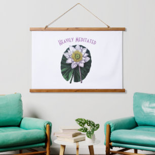 Tief meditierter lustiger Lotus Wandteppich Mit Holzrahmen