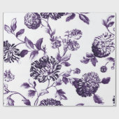 Tief-Mulberry-Lila-Botanischer Blumentoil Geschenkpapier (Flach)