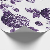 Tief-Mulberry-Lila-Botanischer Blumentoil Geschenkpapier (Ecke)