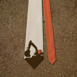 Tief Orange und Braun - Bagger Krawatte