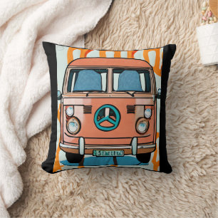 Tief Retro-Hippie-Van-Vintage-Farben-Kunst Kissen