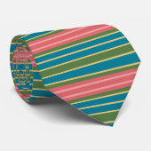 Tief rosa, blau, grüner Streifen Unisex Necktie Krawatte (Gerollt)
