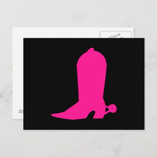 Tief rosa Boot Postkarte (Vorne/Hinten)