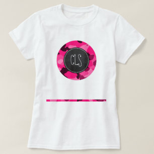 Tief rosa Camouflage; Chalkboard-Look T-Shirt