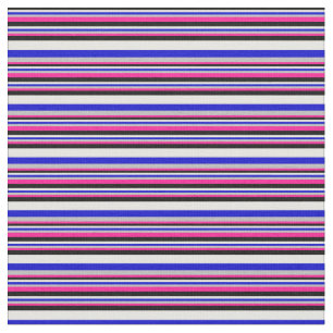 Tief rosa, grau, blau, weiß und schwarz Linien Stoff