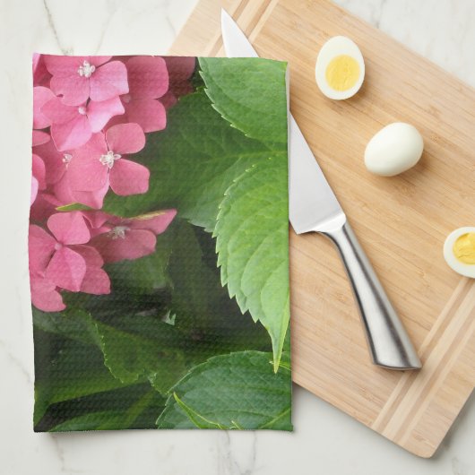 Tief rosa Hydrangeas Handtuch (Viertel Falte)