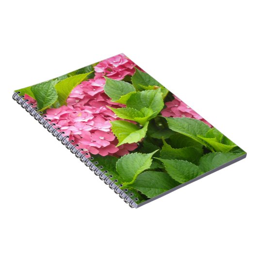 Tief rosa Hydrangeas Notizblock (Rechte Seite)