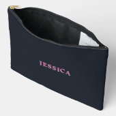 Tief-rosa-individuelle Name Zubehörtasche (Offen)
