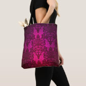 Tief rosa Lila Extravaganter BlumenDamast Tasche (Von Nahem)