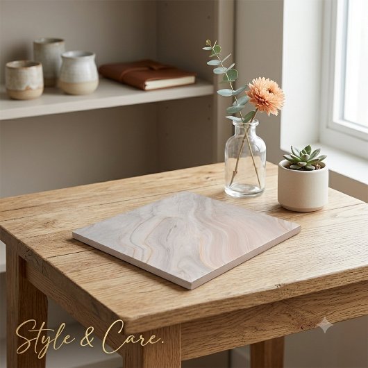 Tief rosa Marmor endet Dekorative 4,25" Platz Fliese