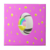 Tief rosa niedliche süße Sonne gemustert Kissenfav Fliese (Vorderseite)