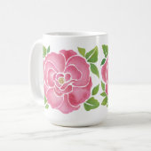 Tief rosa Rose Kaffeetasse (Vorderseite Links)