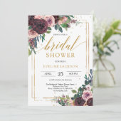 Tief rosa Rose rosa rosa Rosen Gold Einladung (Stehend Vorderseite)