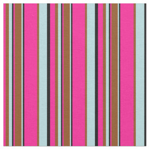 Tief rosa, schwarz, Pulverblau und braun Stoff
