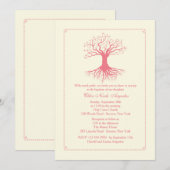 Tief rosa Taufe Einladung (Vorne/Hinten)