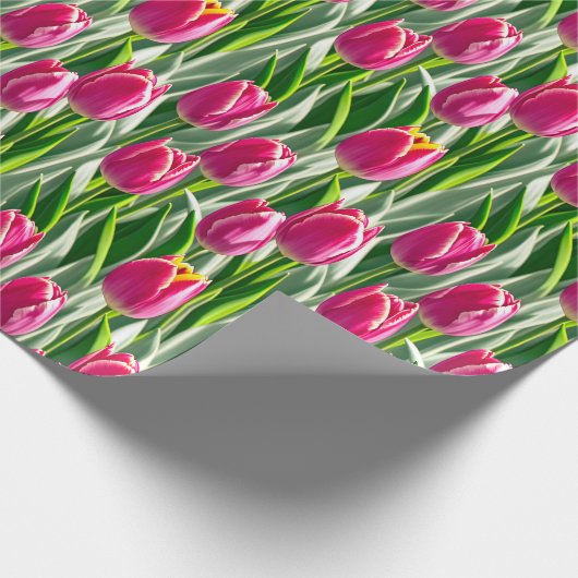 Tief rosa Tulpen - Packpapier (Ecke)