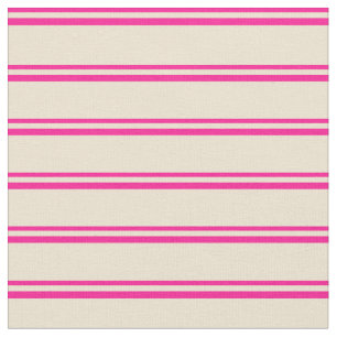Tief rosa und beige gestrichene Streifen-/Linienmu Stoff