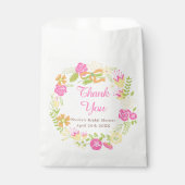 Tief rosa und gelb blühendes Brautparty Geschenktütchen (Vorderseite)