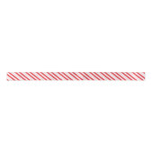 Tief rot und weiß Candy Cane Diagonal gestreift Satinband (Vorderseite)