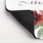 Tief rote Aquarellblumen personalisiert Mousepad (Ecke)