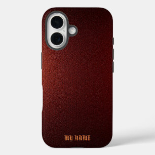 Tief rote Metallic-Textur iPhone 16 Hülle