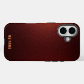 Tief rote Metallic-Textur Case-Mate iPhone Hülle (Rückseite (Horizontal))