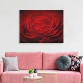 Tief rote Rose auf schwarz Leinwanddruck (Insitu (Wohnzimmer))