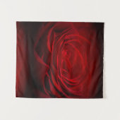 Tief rote Rose auf schwarz Wandteppich (Vorderseite (Horizontal))