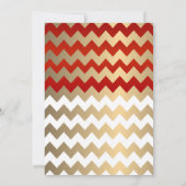 Tief rote und goldene Herzen - Einladung (Rückseite)