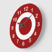 Tief rote und weiße Zielkreise Große Wanduhr (Winkel)