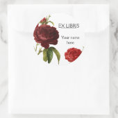 Tief rote Vintage Rose malen Buchzeichen Runder Aufkleber (Tasche)