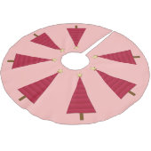 Tief roter Damast, moderner Weihnachtsbaum Polyester Weihnachtsbaumdecke (Schrägansicht)