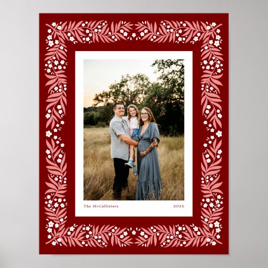 Tief roter Folk-Kunstrahmen mit benutzerdefinierte Poster (Vorne)