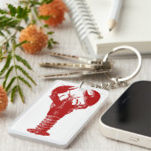 Tief roter Hummer in Weiß Schlüsselanhänger (Vorderseite rechts)
