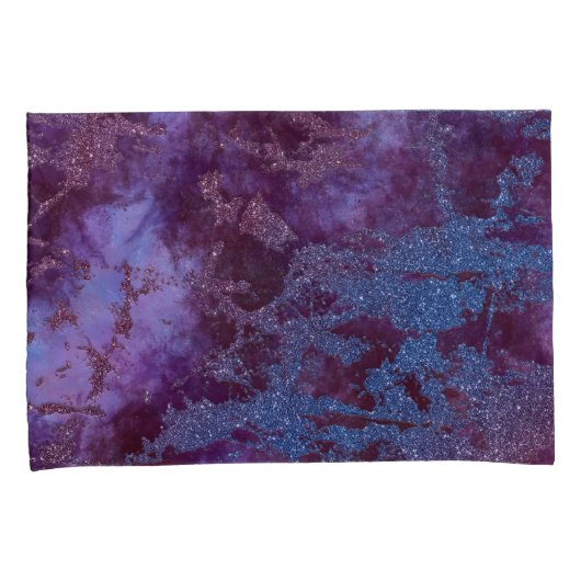 Tief roter lila Ober-Glitzer-Marmor Kissenbezug (Vorderseite-Rechts)