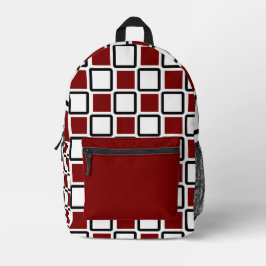 Tief roter und weißer Rucksack - Dicke geometrisch