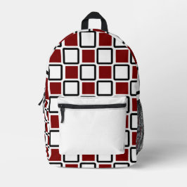 Tief roter und weißer Rucksack - Dicke geometrisch