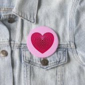 Tief rotes Herz auf blassrosa Rose Button (Beispiel)