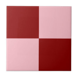 Tief rotes und weich rosa Quadrat Stilmuster Fliese