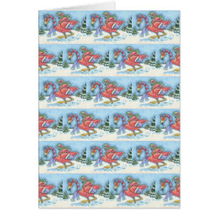 TIEF SCHNEESCHNEE FLAMINGO, CHRISTMAS GREETCARD B