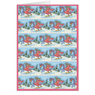 TIEF SCHNEESCHNEE FLAMINGO, CHRISTMAS GREETCARD B