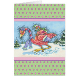 TIEF SCHNEESCHNEE FLAMINGO, CHRISTMAS GREETCARD V