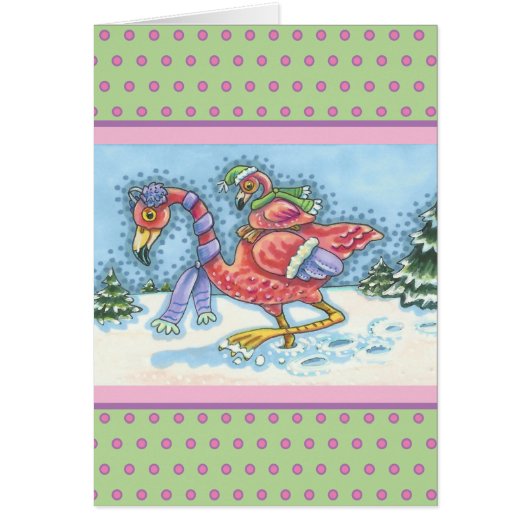 TIEF SCHNEESCHNEE FLAMINGO, CHRISTMAS GREETCARD V (Vorne)