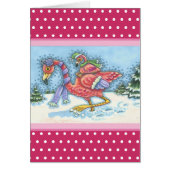 TIEF SCHNEESCHNEE FLAMINGO, CHRISTMAS GREETCARD V (Vorne)