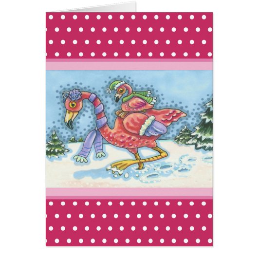 TIEF SCHNEESCHNEE FLAMINGO, CHRISTMAS GREETCARD V (Vorne)